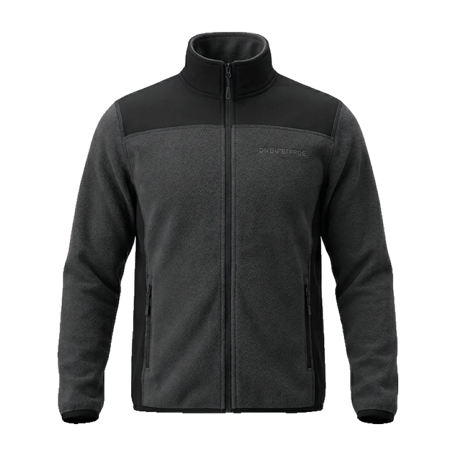 Two-Tone Fleece Jacket in charcoal and black