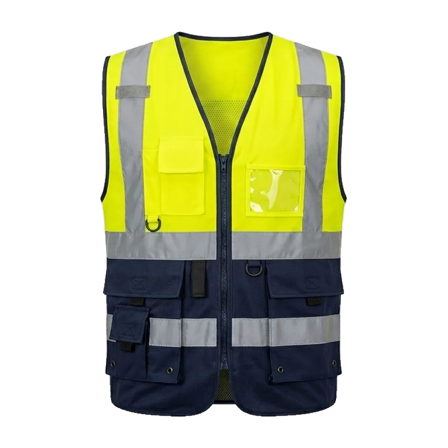 Two-Tone Hi-Vis Vest in yellow and navy